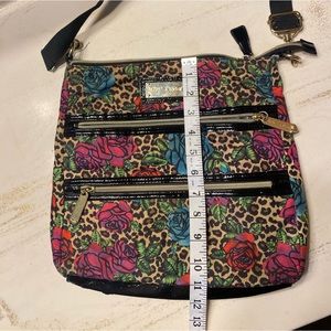 Betsey Johnson leopard rose crossbody